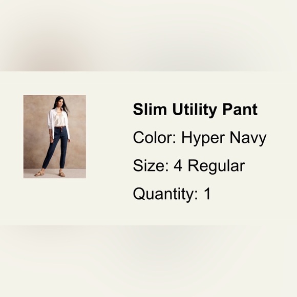 Banana Republic Slim Utility Pant Hyper Navy Size 4 - Picture 4 of 6